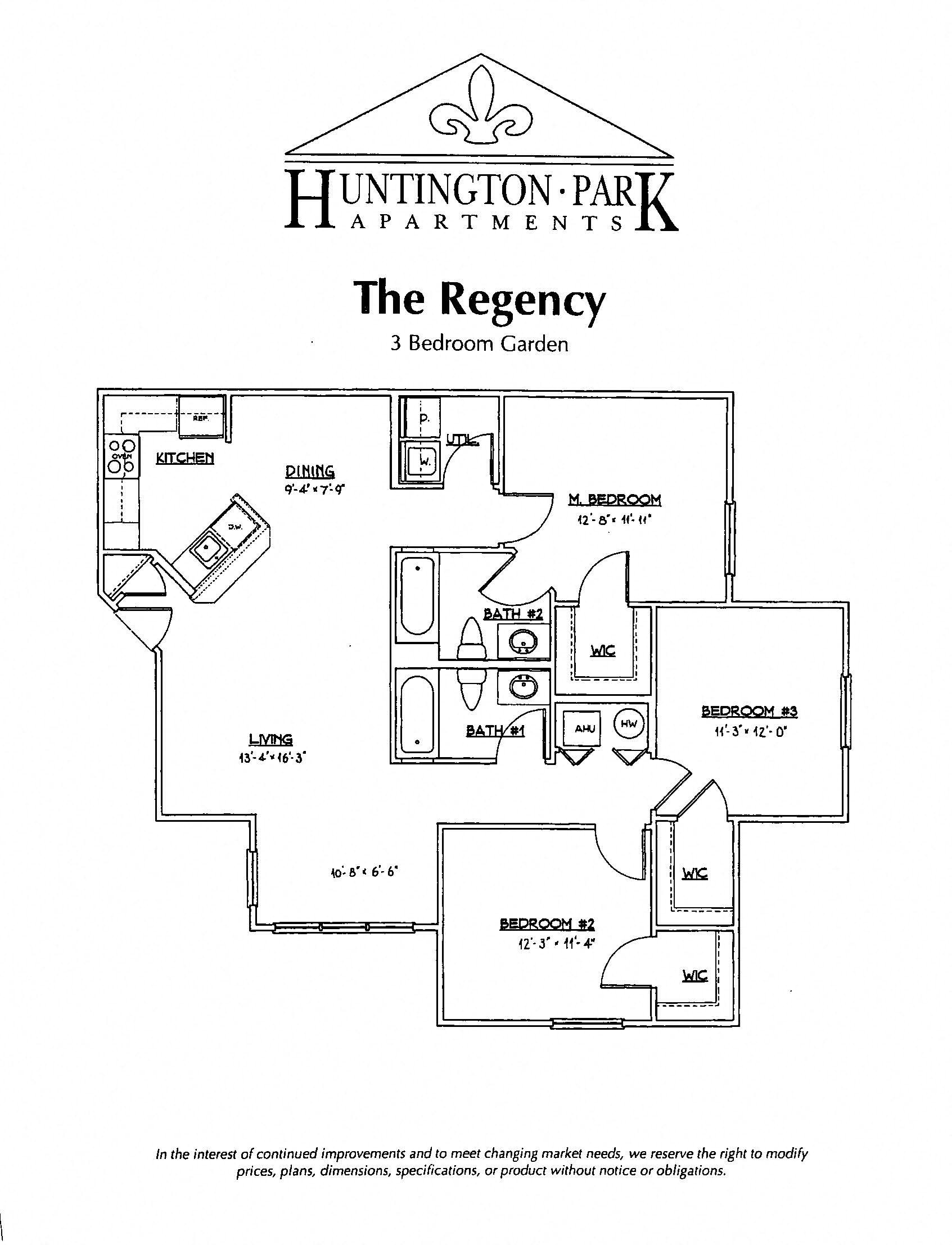 Apartment Rental at Huntington Park Apartments - Floor Plan 3 Bed Apartment Rental in Boalsburg, Pa | Huntington Park Apartments | Property Management, Inc.